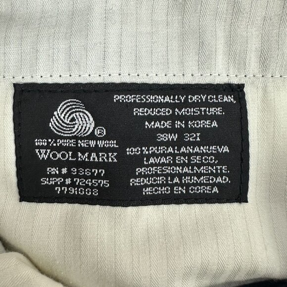 Stafford Super 100s Mens Dress Pants Size 38W 32L Worsted Wool Black - Picture 4 of 5